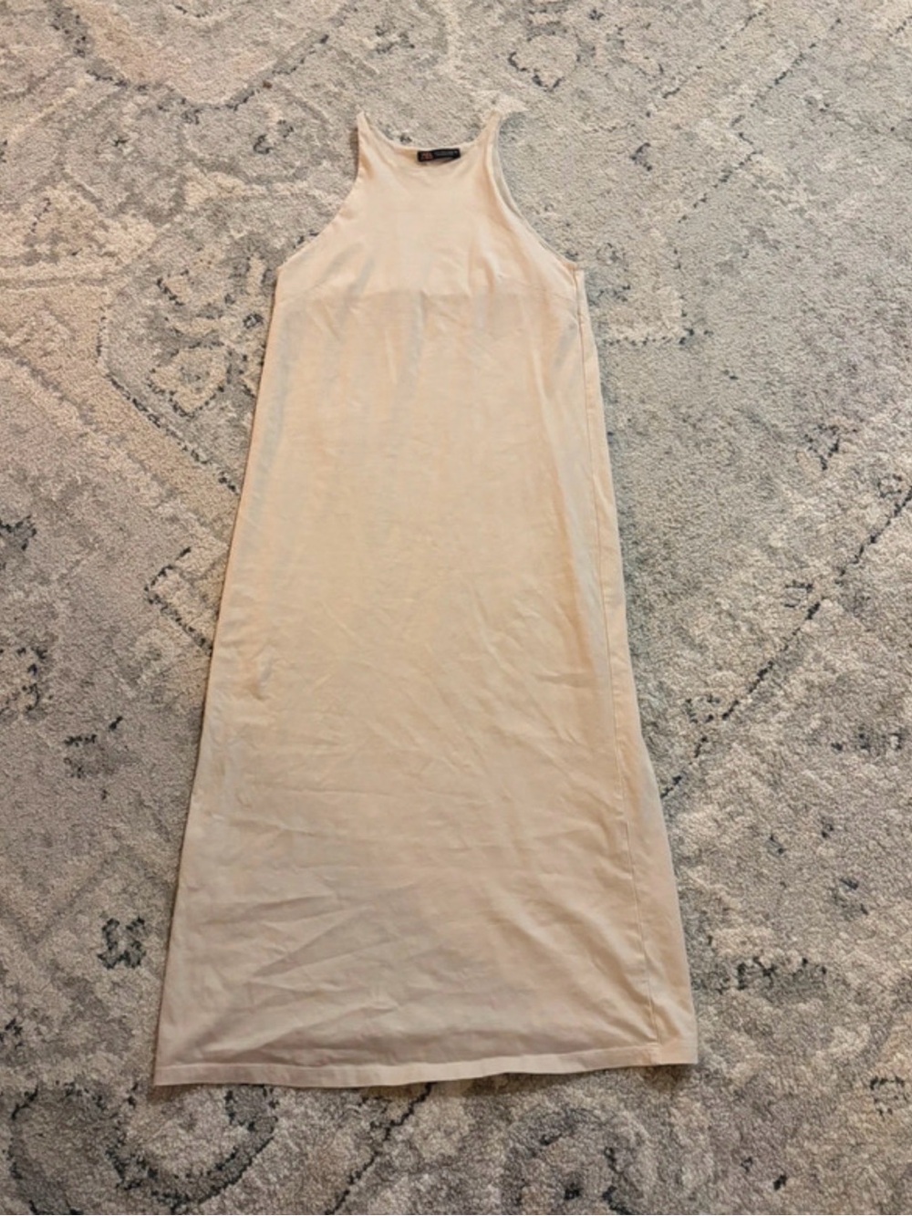 Zara Sleeveless Maxi Dress in Light Beige